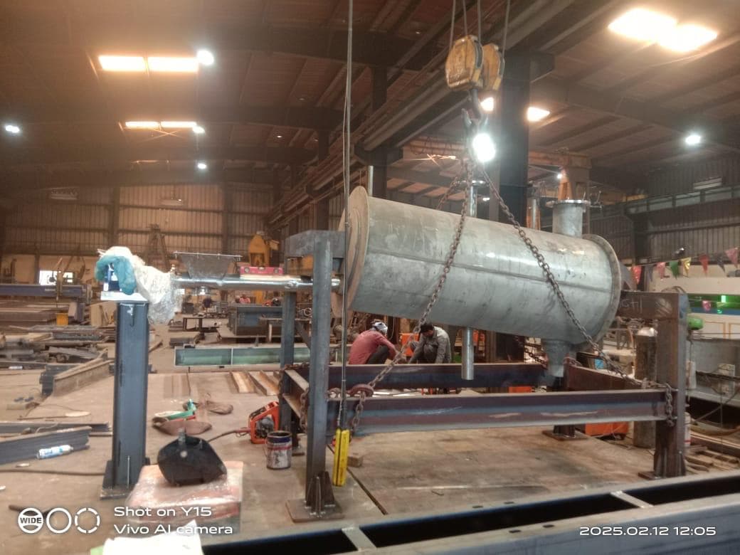 Rolled shells tacked into their support frame